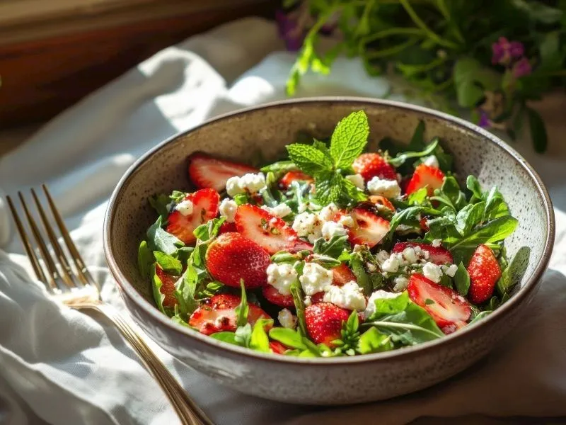 Çilekli Naneli Yaz Salatası Tarifi