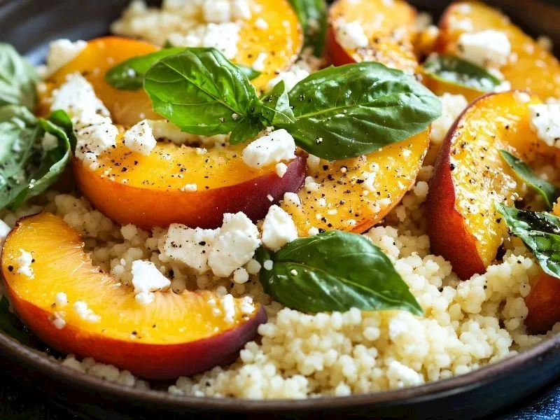 Feta Peynirli Şeftalili Kuskus