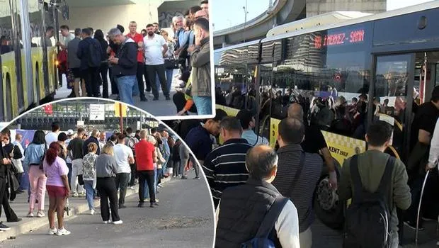 İstanbul'da halk otobüsleri kontak kapattı! Duraklarda yoğunluk