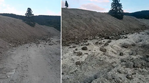 Karabük'te toprak kayması: Köy yolu kapandı