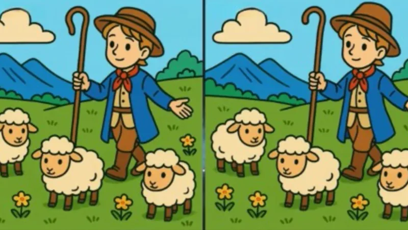 Zeka Testi: Çoban Çocukları Arasındaki 3 Farkı Bulabilir Misin?